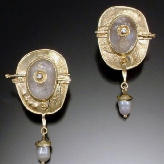 Vintage Golden & Pearl Earrings