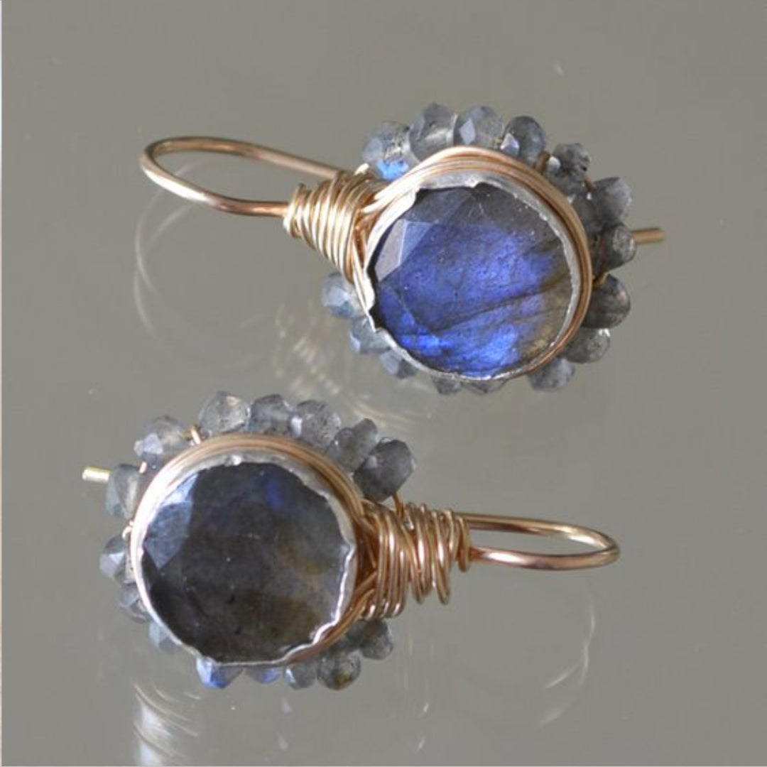 Vintage Blue Cosmic Stone Earrings