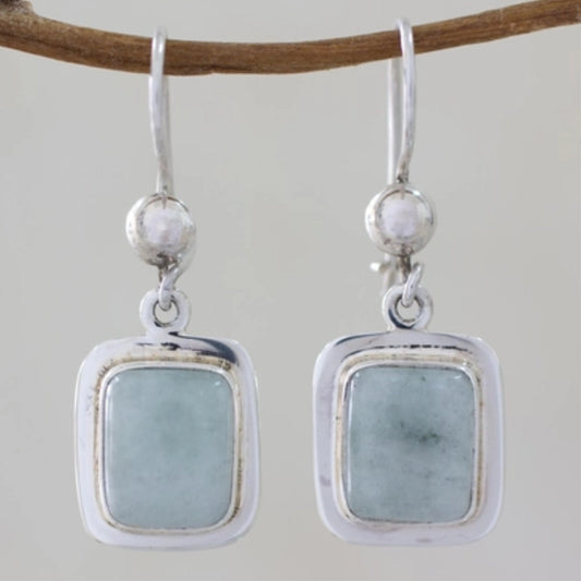 Vintage Blue Sky Stone Silver Earrings