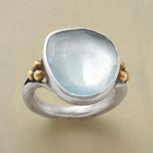 Vintage Oceanic Crystal Ring