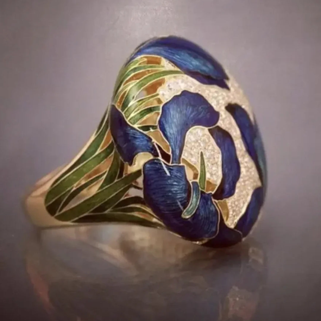 Vintage Forest Enamel Ring