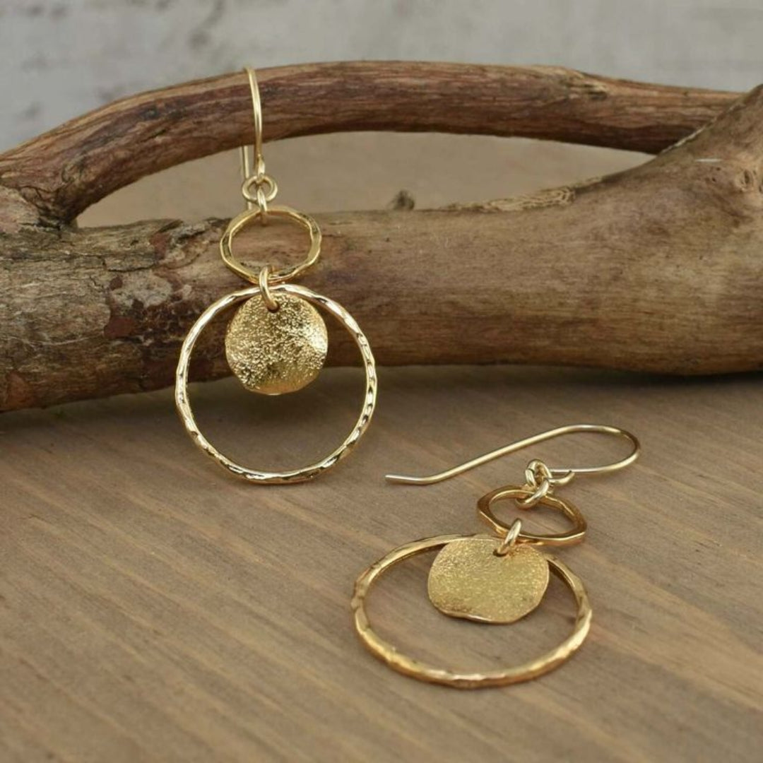 Vintage Gold Plated Circle Earrings