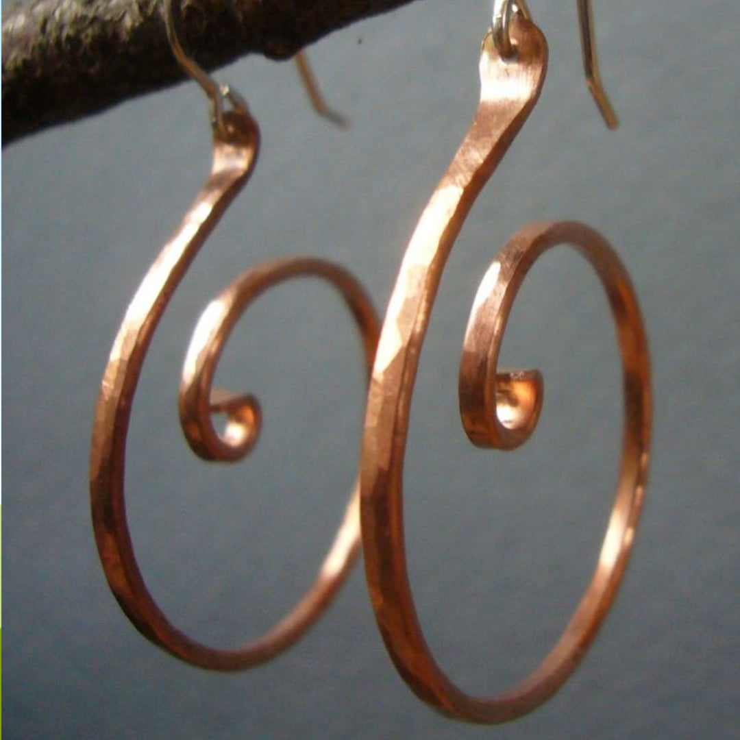 Vintage Rose Gold Spiral Earrings