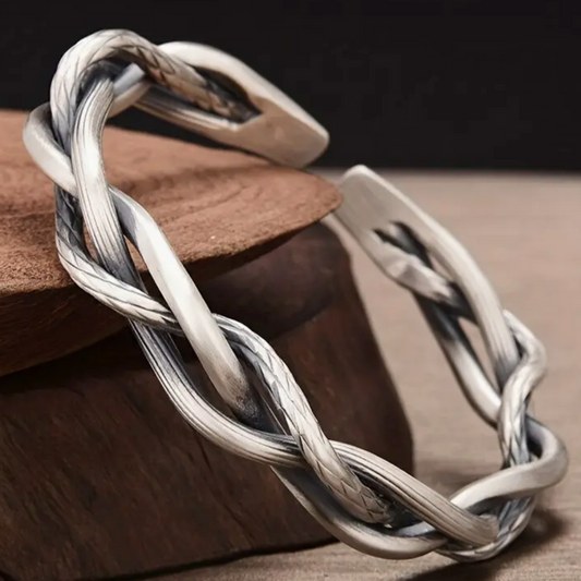 Vintage Braided Silver Bracelet