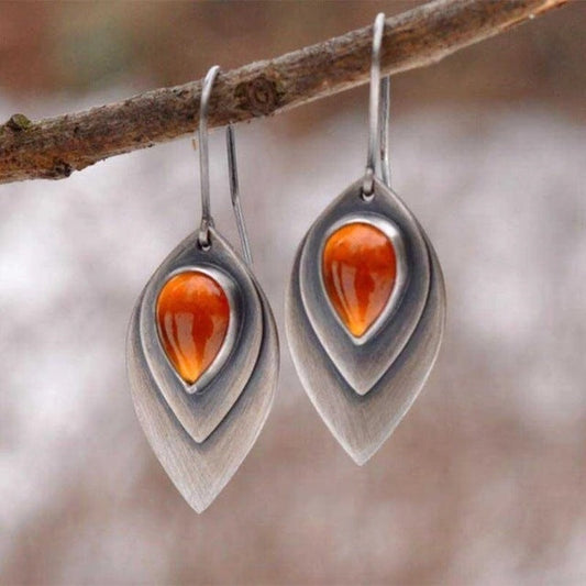 Vintage Orange Stone Earrings