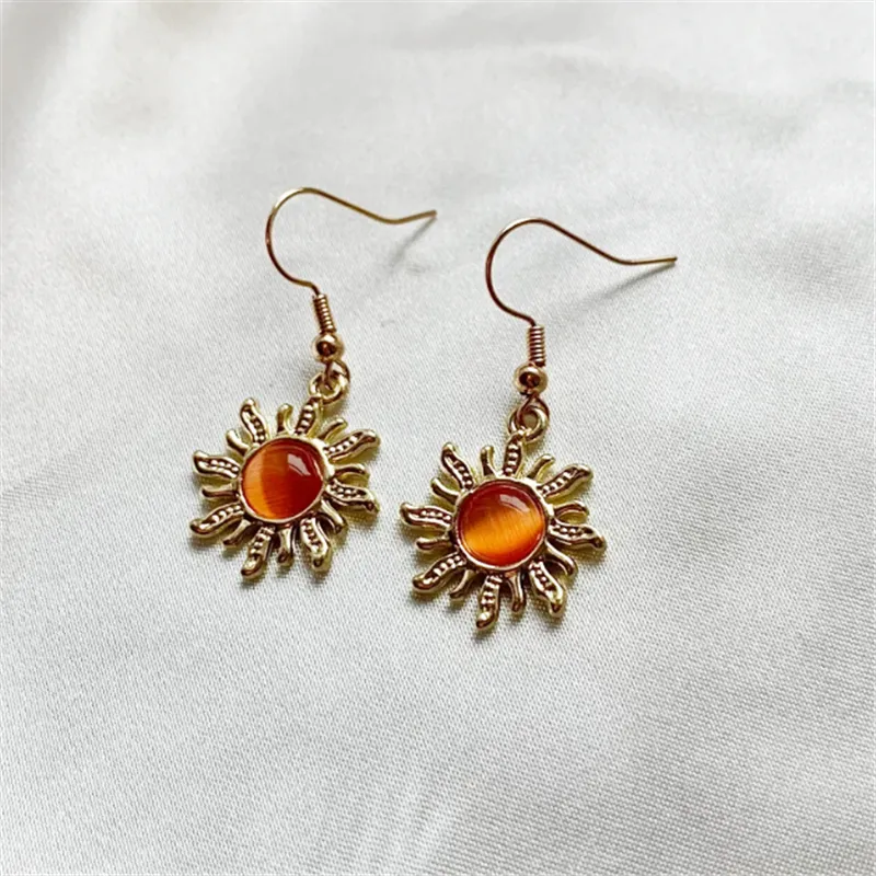 Vintage Orange Crystal Earrings