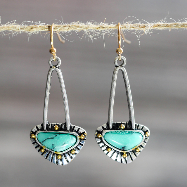 Vintage Turquoise Silver Earrings