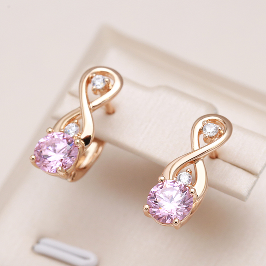 Elegant Pink Crystal Earrings