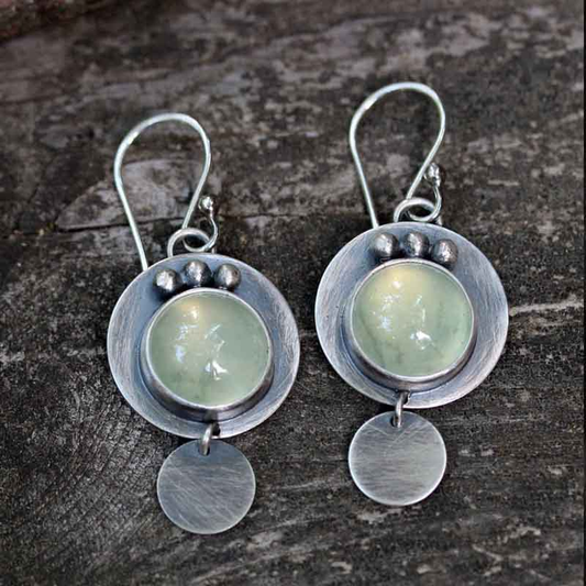 Vintage Green Moonstone Earrings