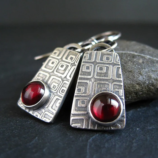 Vintage Red Stone Earrings