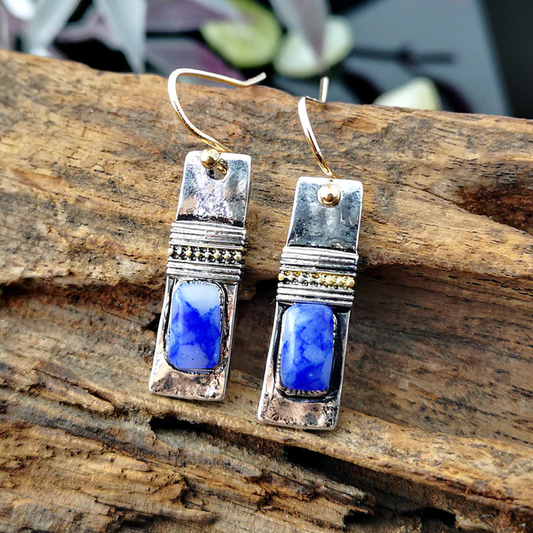 Vintage Natural Blue Earrings