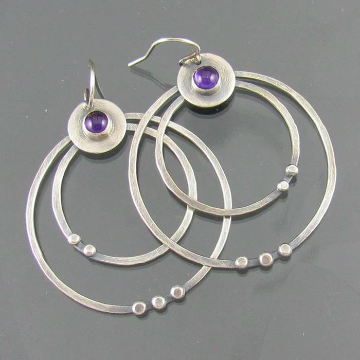 Vintage Purple Crystal Earrings