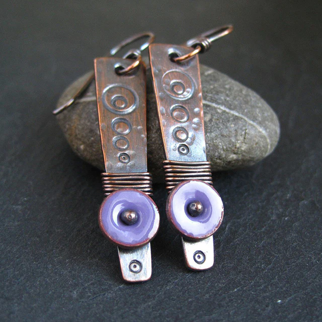 Vintage Purple Stone Earrings