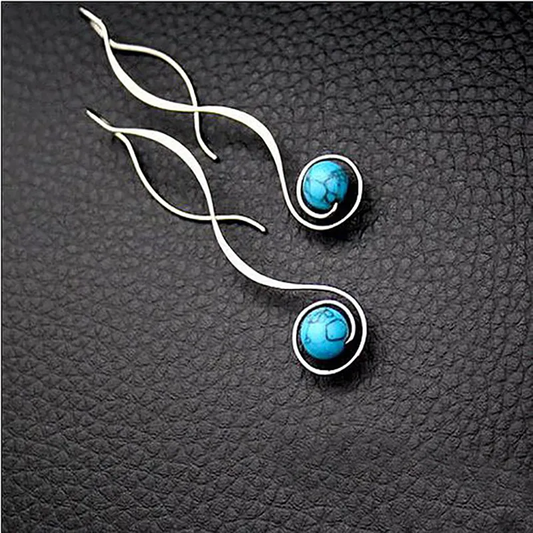 Vintage Dangling Turquoise Stone Earrings