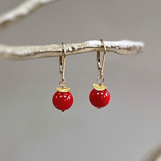 Vintage Red Cherry Earrings