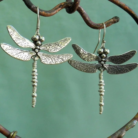 Vintage Silver Dragonfly Earrings