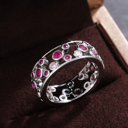 Vintage Inlaid Zirconia Silver Ring