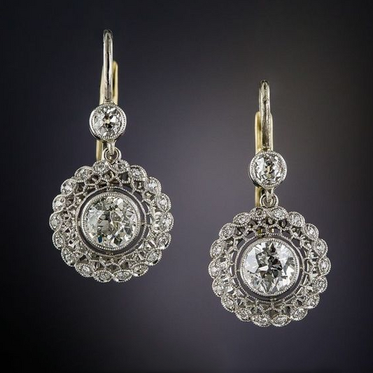 Vintage Mandala Zirconia Earrings