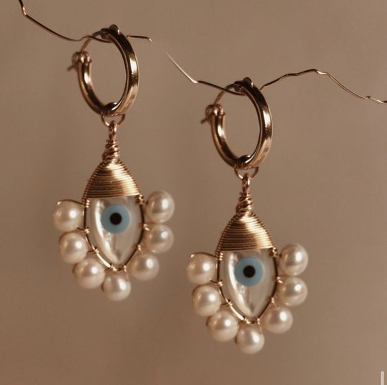 Vintage Nazar Pearl Earrings