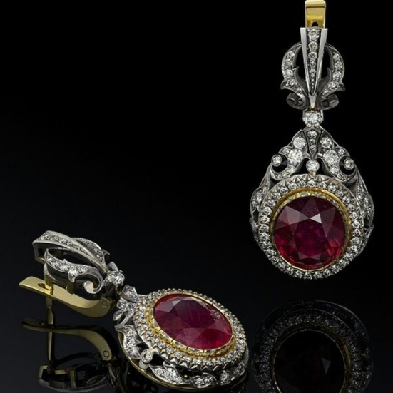 Vintage Garnet Crystal Earrings