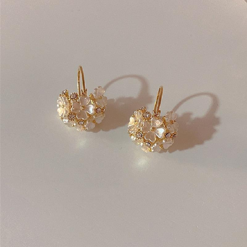 Elegant White Blossom Earrings