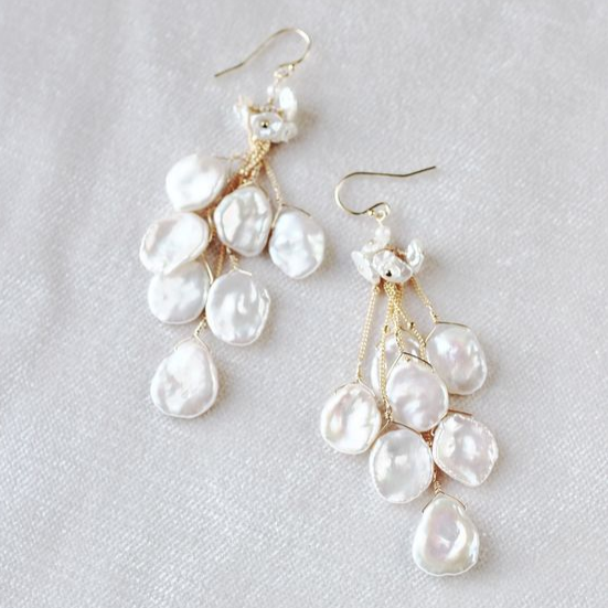 Elegant Baroque White Petal Earrings