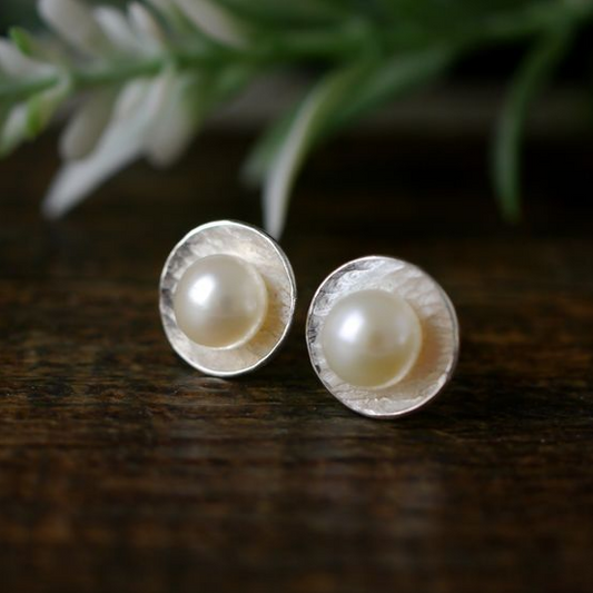 Elegant Lunar Pearl Earrings