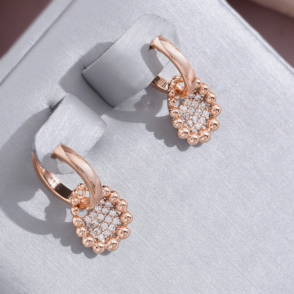 Elegant Bright Inlaid Zirconia Earrings