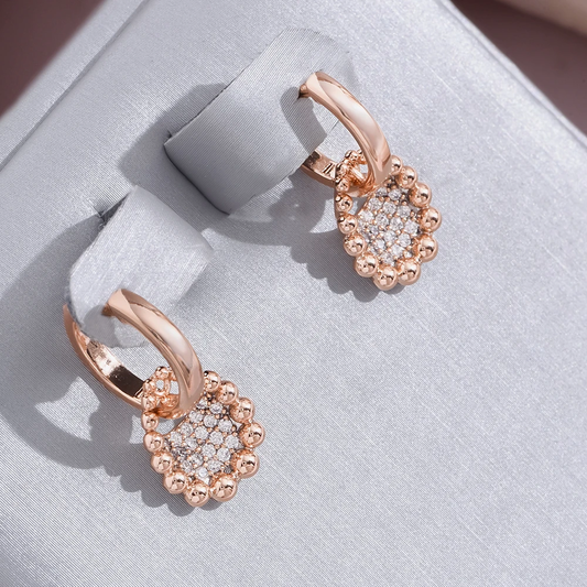 Elegant Bright Inlaid Zirconia Earrings