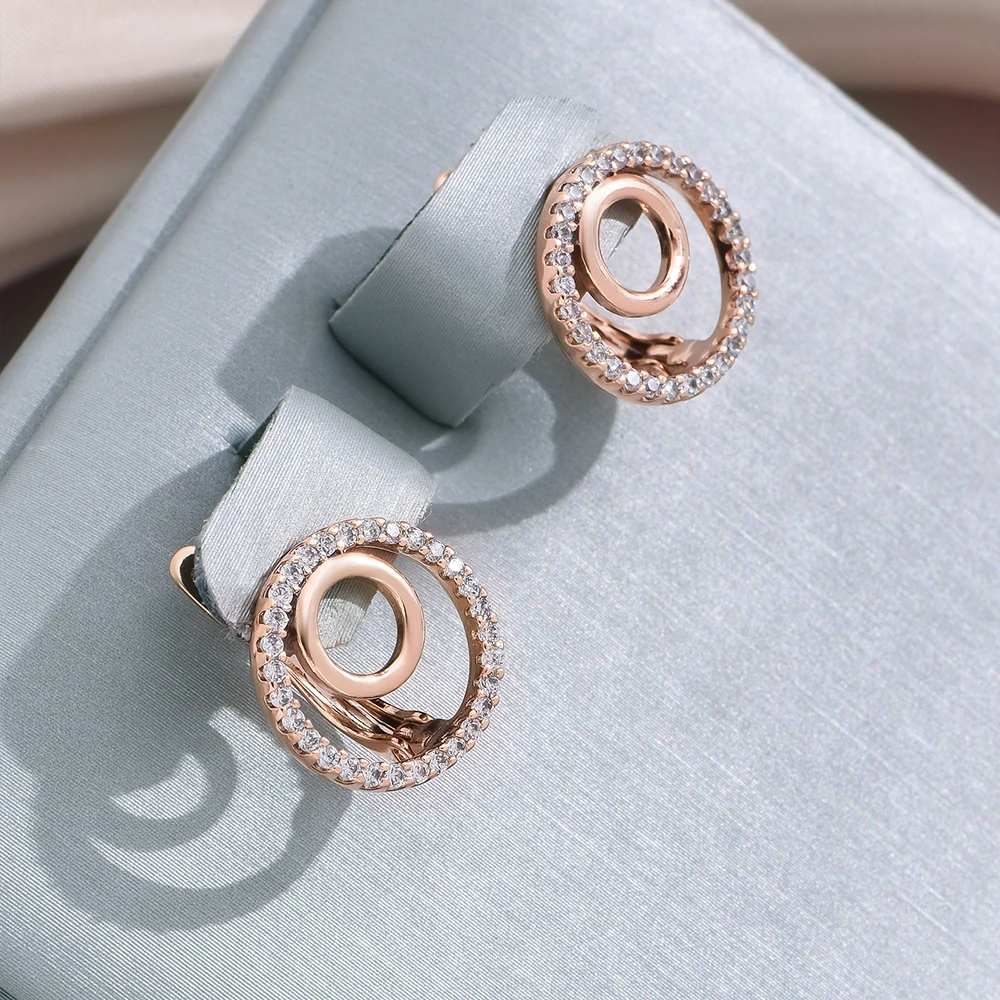 Elegant Bright Hollow Spiral Gold Earrings