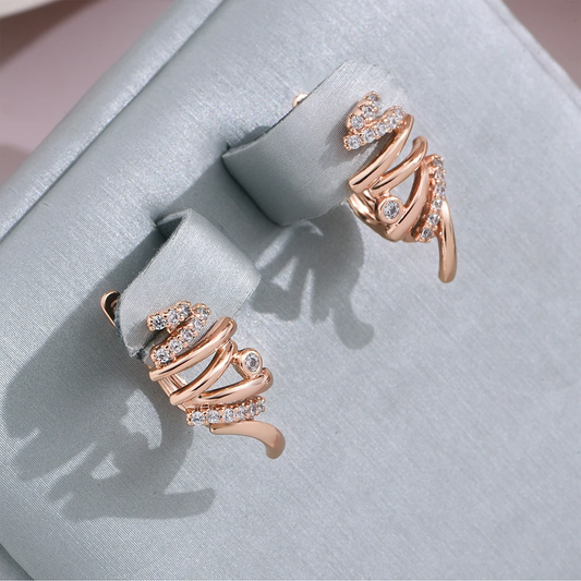 Elegant Bright Spiral Gold Earrings