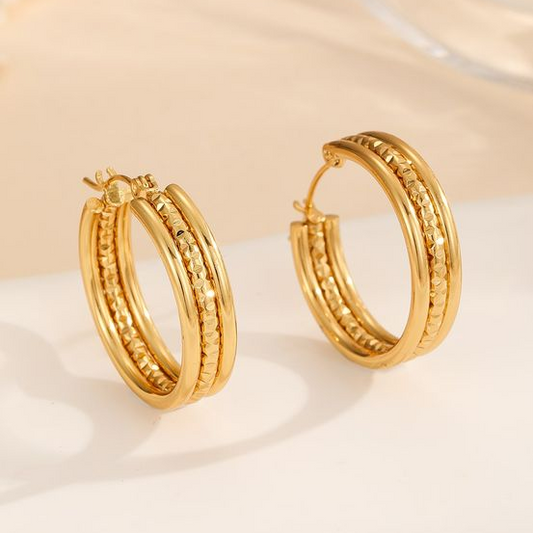 Vintage Golden Hoop Earrings