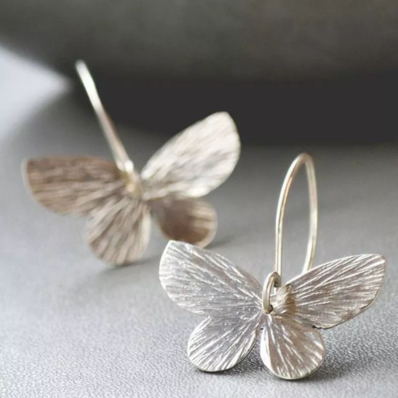 Vintage Silver Butterfly Earrings