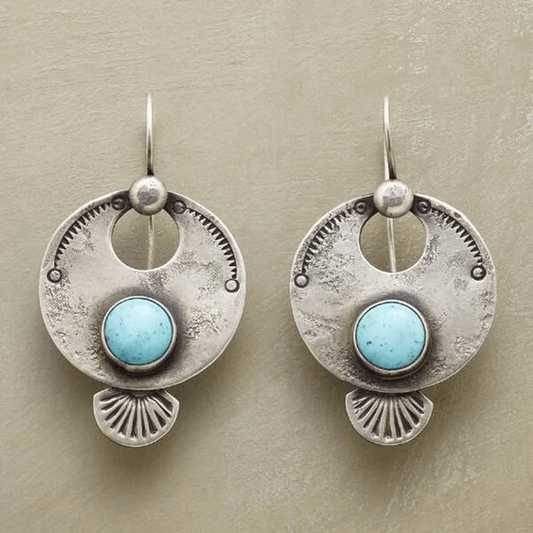 Vintage Rounded Blue Sky Earrings