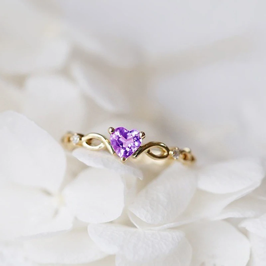 Vintage Purple Heart Zirconia Ring