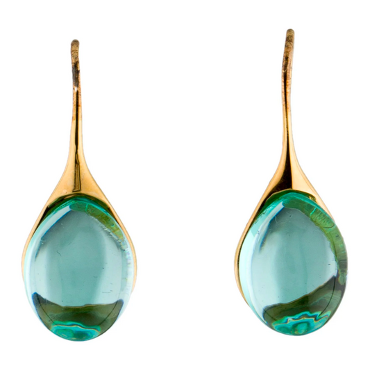 Vintage Turquoise Drop Crystal Earrings