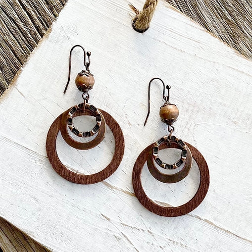 Vintage Rounded Leather Earrings