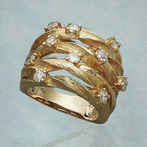 Vintage Gold & Zirconia Ring