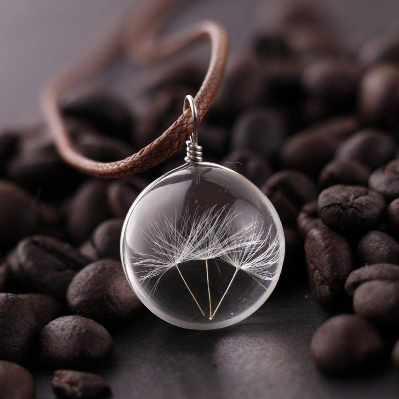 Vintage Crystal Dandelion Necklace