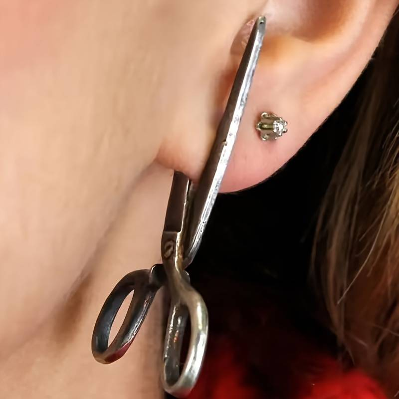 Vintage Exaggerated Scissor Earrings