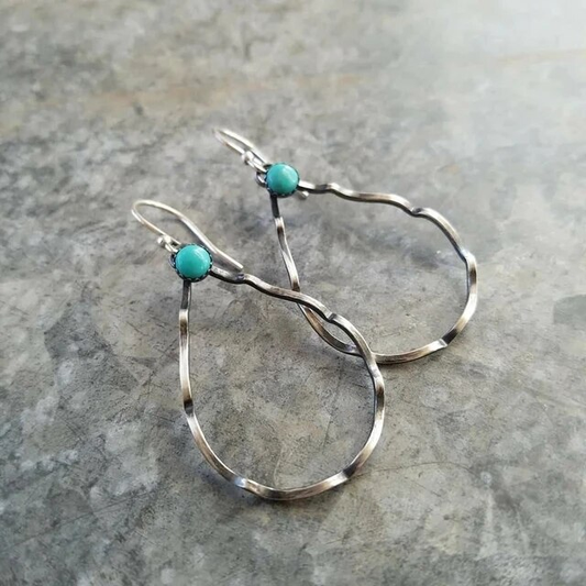 Vintage Drop Form Turquoise Earrings