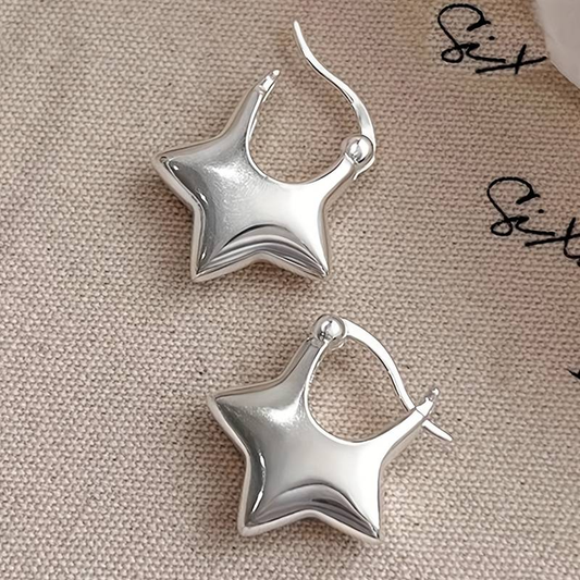 Vintage Silver Star Earrings