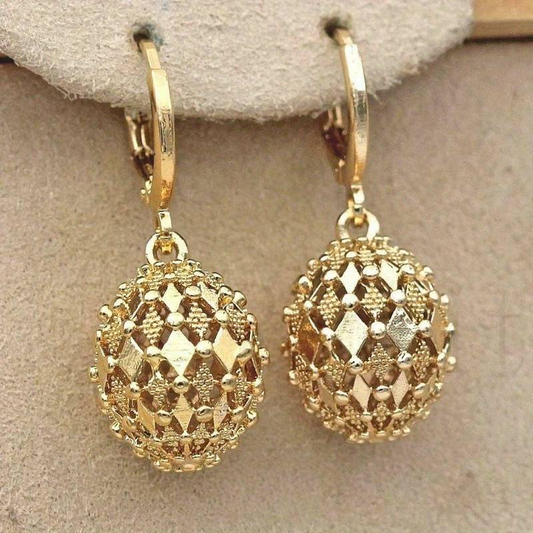 Vintage Hollow Golden Earrings