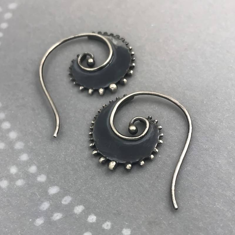 Vintage Spiral Tentacle Earrings