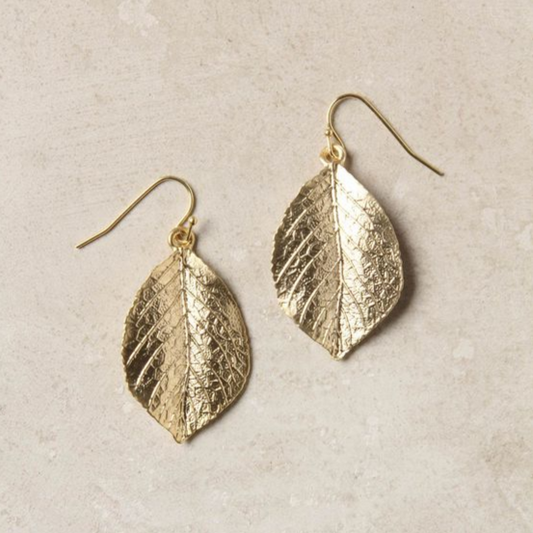 Vintage Gold Leaf Earrings