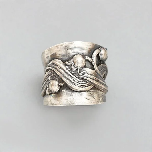 Vintage Rose Silver Ring