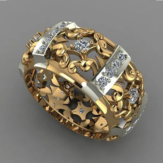 Vintage Gold & Silver Zirconia Ring