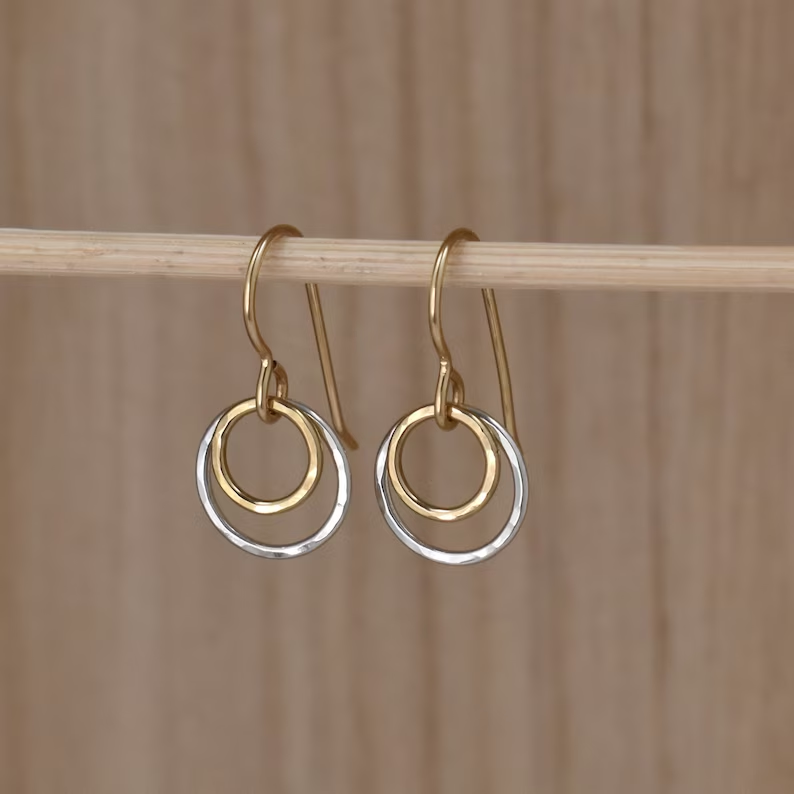 Vintage Gold & Silver Hoop Earrings