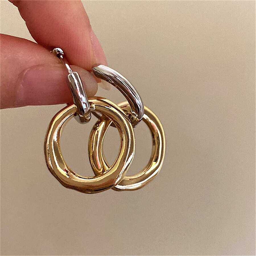 Vintage Gold & Silver Hoop Earrings