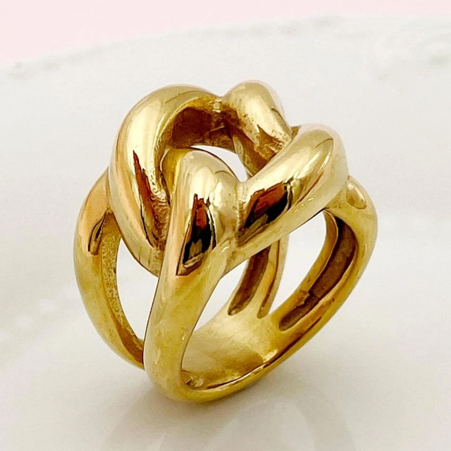 Vintage Golden Thick Ring